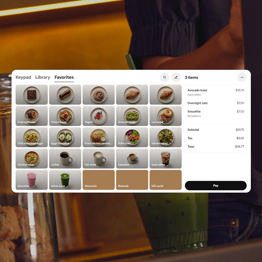 A cafe menu fully built in Square point of sale, ready for launch day