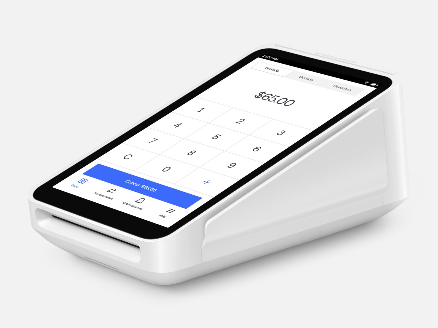 Square Terminal showing its payment keypad